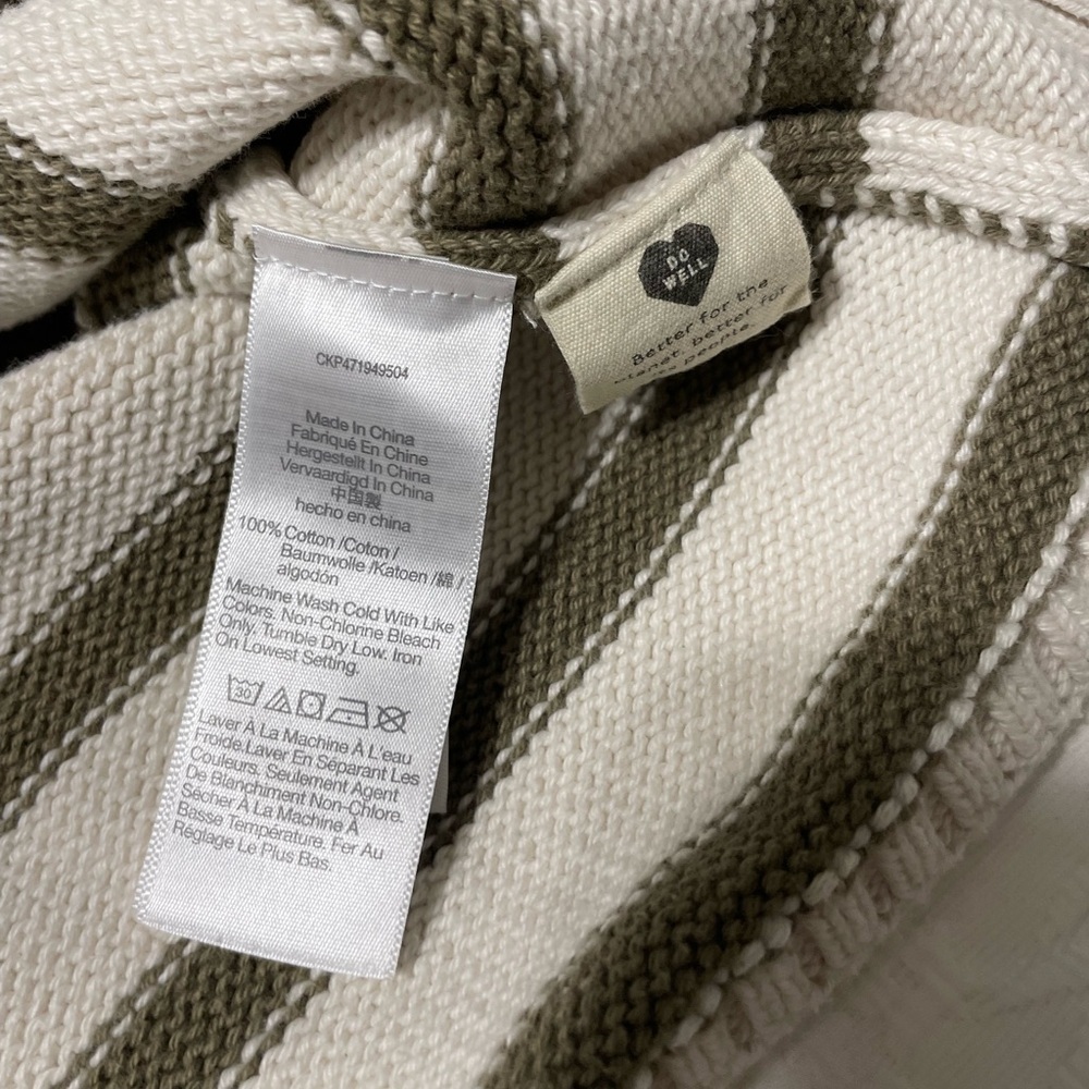 Madewell Conway Pullover Sweater Cream With Green Stripes Size XS - Picture 12 of 13